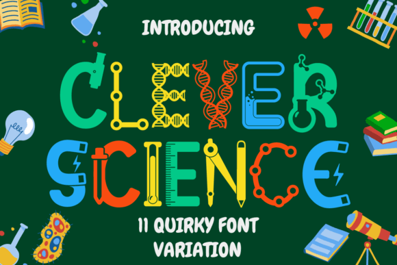 Clever Science: A Quirky Education Theme Font for Editorial Design