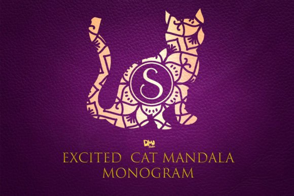 Excited Cat Mandala Monogram: A Playful Display Font for Digital Branding