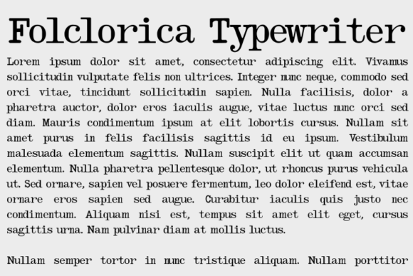 Folclorica Typewriter: A Serif Typeface for Editorial Depth