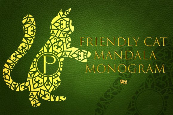 Friendly Cat Mandala Monogram: A Decorative Typeface for Handmade Creations