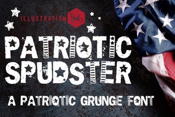 Patriotic Spudster: A Decorative Font for Flag-Filled Creations
