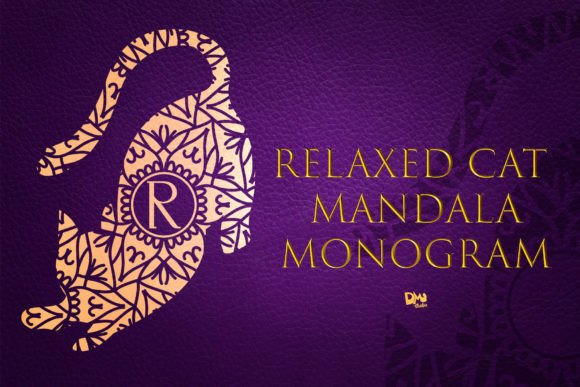 Relaxed Cat Mandala Monogram: The Decorative Font for Cozy Brand Identity