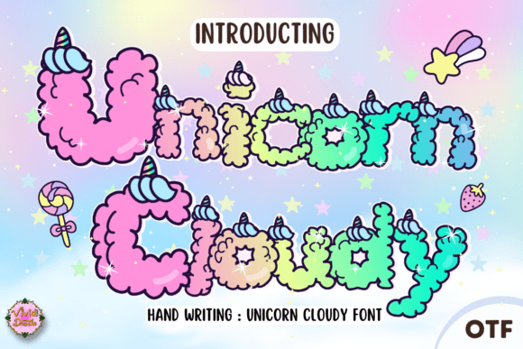 Unicorn Cloudy: A Festive Display Typeface for Editorial Design